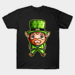 Cute Kawaii Irish Elf With Shamrock Hat For St Patricks Day T-Shirt